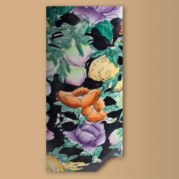 Big VTG Chinese Hand‎ painted Millefleur, Famille Flowers 24.5 In Porcelain Vase - Picture 11 of 14